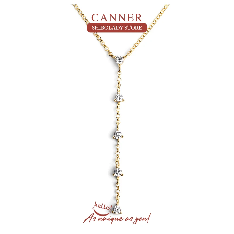 

CANNER Tassel Chain Necklace For Women 925 Sterling Silver Rock Punk Pendente Long Chain Wedding Jewels Luxury Fine Jewelry