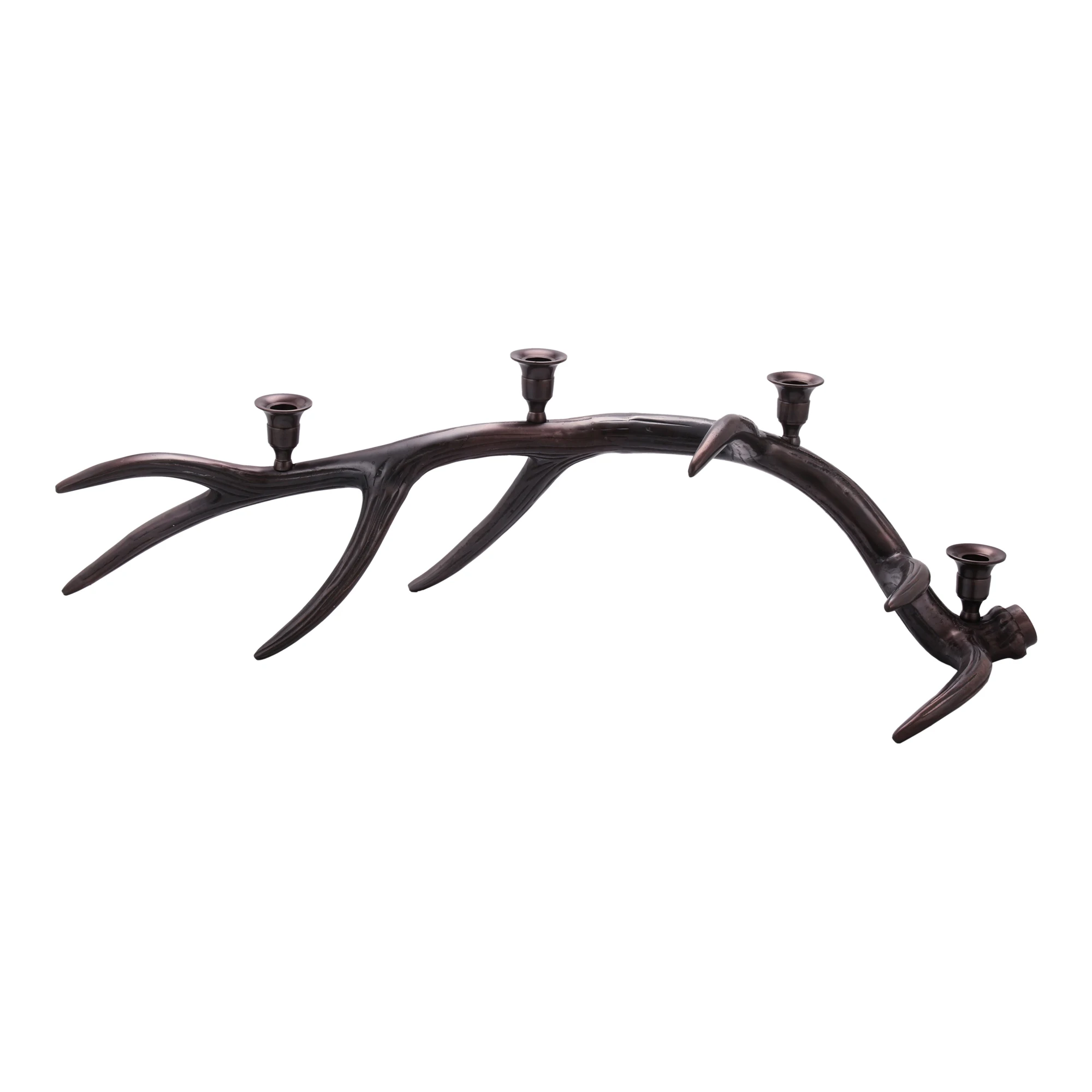 

Brown Retro Candle Holder Shape Antlers Candlesticks In Cast Horn Design Resin