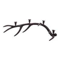 brown retro candle holder shape antlers candlesticks in cast horn design resin