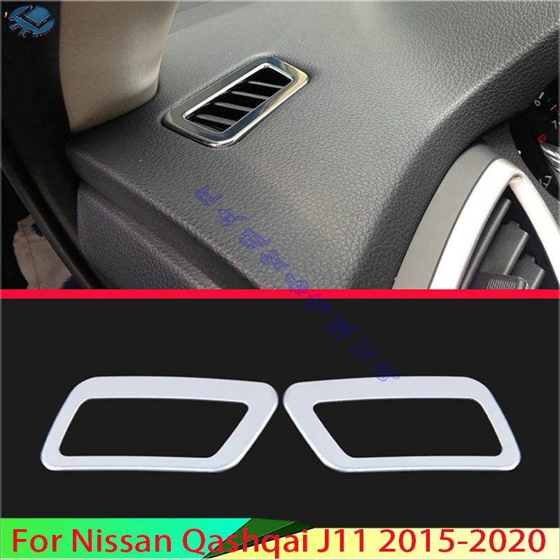 

For Nissan Qashqai J11 2015-2020 2018 ABS Chrome Air Vent Outlet Cover Dashboard Trim Bezel Frame Molding Garnish Accent Styling
