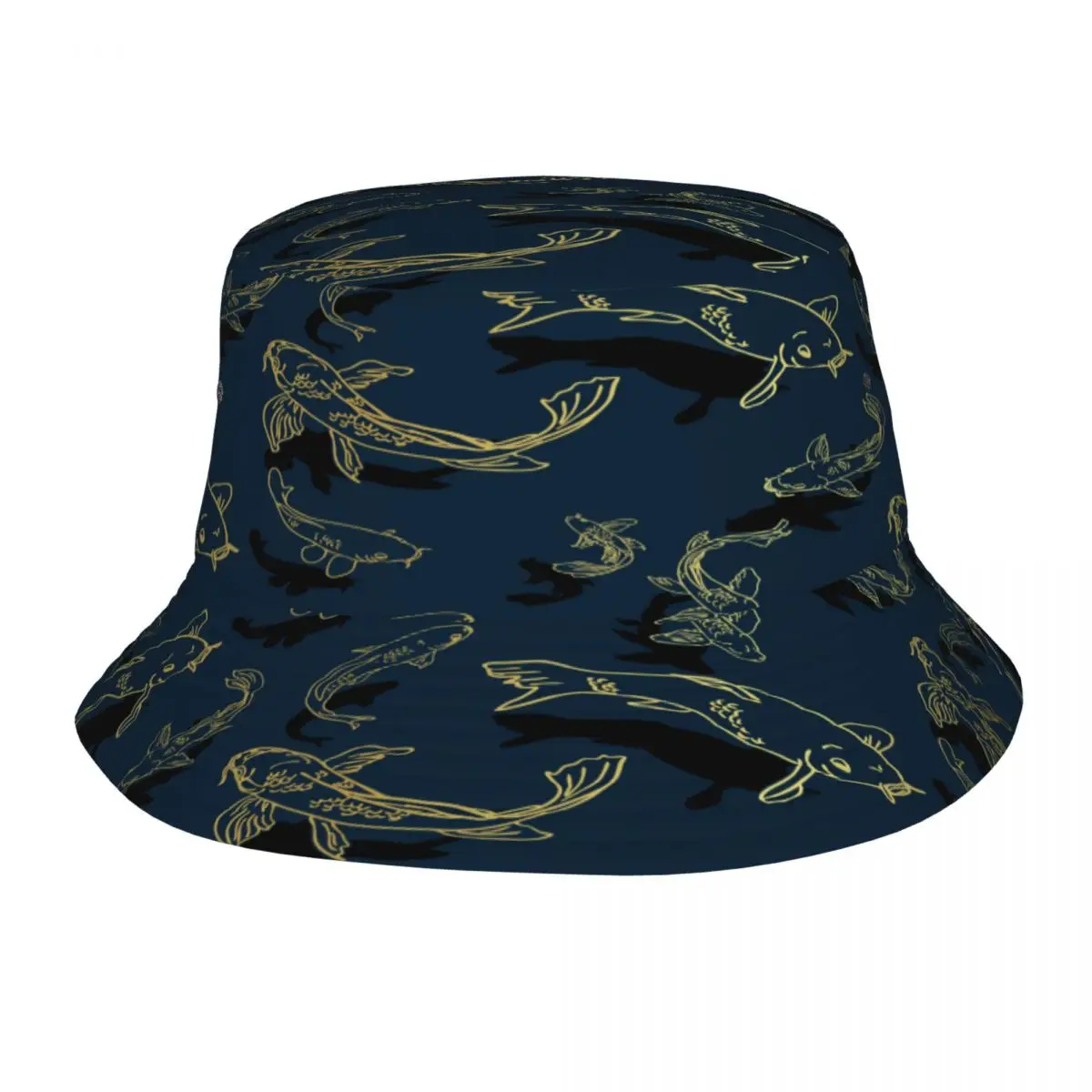 

2022 New Fisherman's Hat Unisex Fashion Bob Cap Japan Koi Fish Outline Hip Hop Gorros Panama Windproof outdoor Bucket Hat