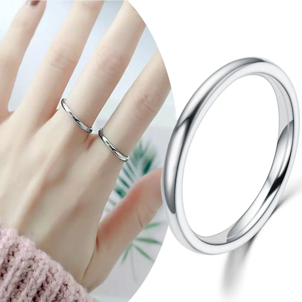 

Wedding Titanium Steel Women Simple Ring Pinky Waterproof Knuckle Gift High Polish Smooth Fashion Ring Wedding gift