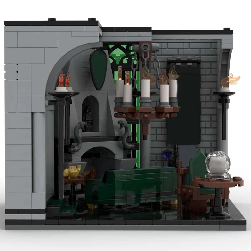 Набор для сборки модели MOC Sl Therin Common Room Magic Wizard из 667 деталей: модуль-диорама, фигурки, корабли, роботы, самолеты, поезда. Игрушка-конструктор, подарок. (art.: 3920dc1589cef) - 3920dc1589cef