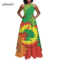 jackherelook ethiopian combined flag design female elegant long dresses casual long dresses summer for woman ladies long dresses