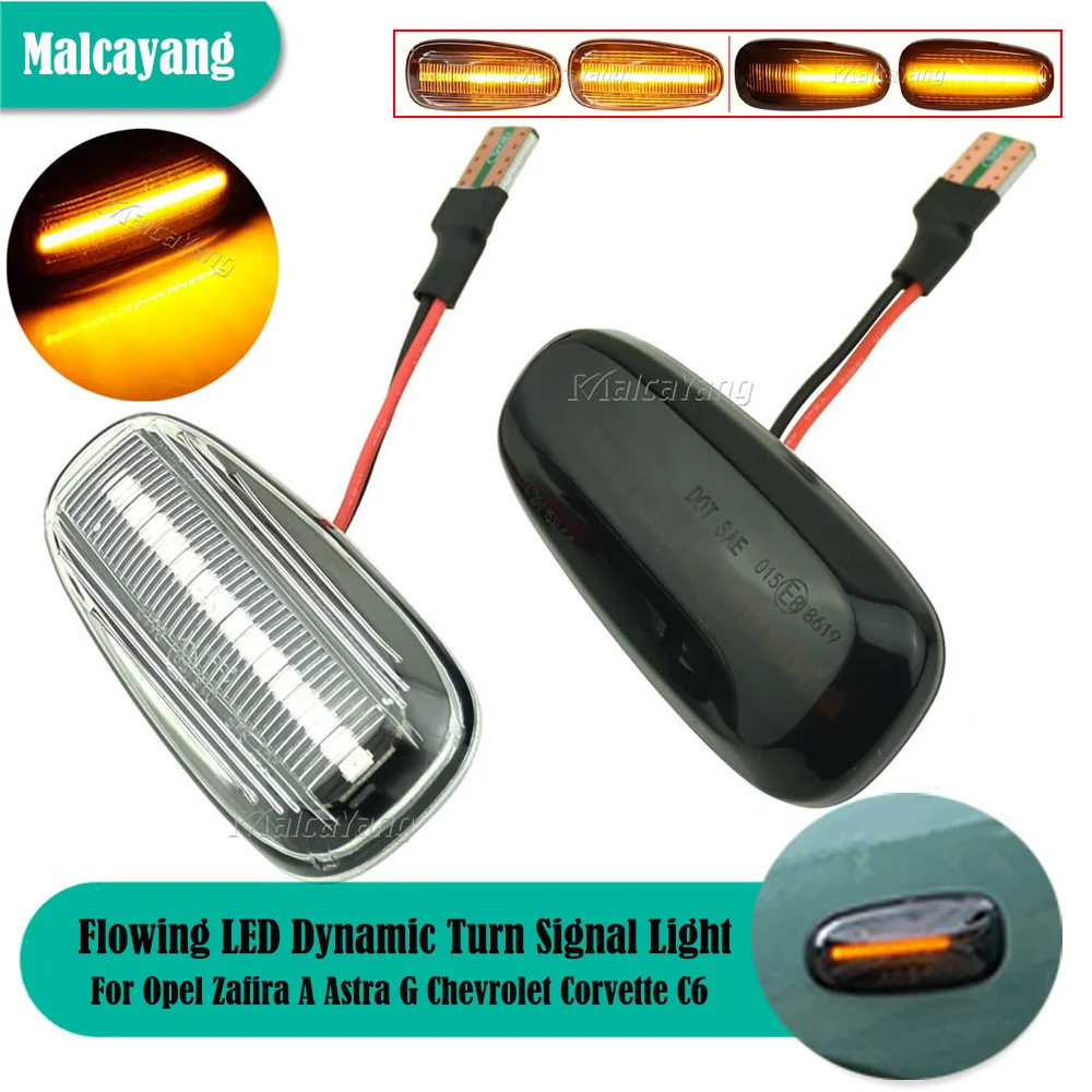

2PCS NEW LED Side Fender Dynamic Turn Signal Light Sequential Marker Lamp For Opel Zafira A 1999-2005 Astra G 1998-2009