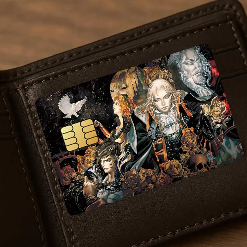 Фото Игра Castlevania Симфония ночи, наклейки для кредитных карт, кожа для банковского автобуса, метро, 4 шт., чехол, пленка, подарок №5