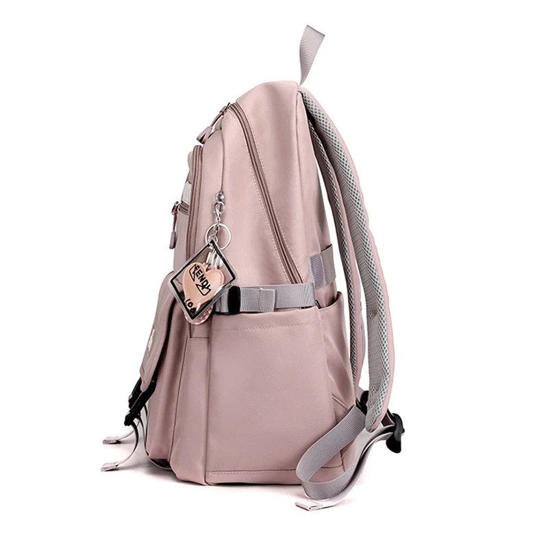 High School Girls Backpack School Bags For Teenage Pink Mochila Women Nylon Waterproof Laptop Bagpack Cute Kawaii School Bags