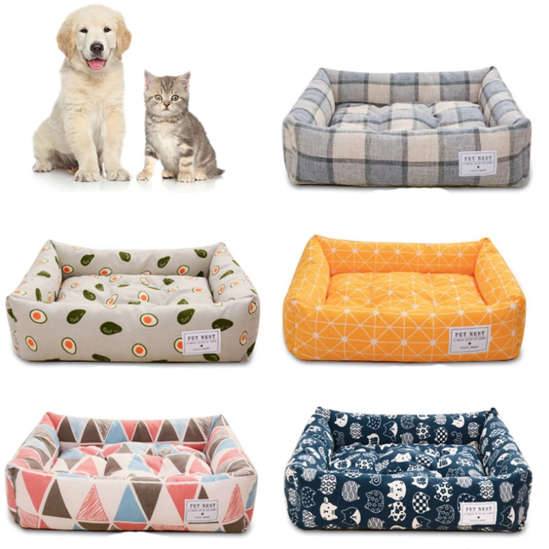 

Dog Bed Rectangle Creativity Bed Kennel Cat Puppy Sofa Bed Pet House Pet Mat Ice Silk Pad Washable Dog Sleeping Cushion Mats
