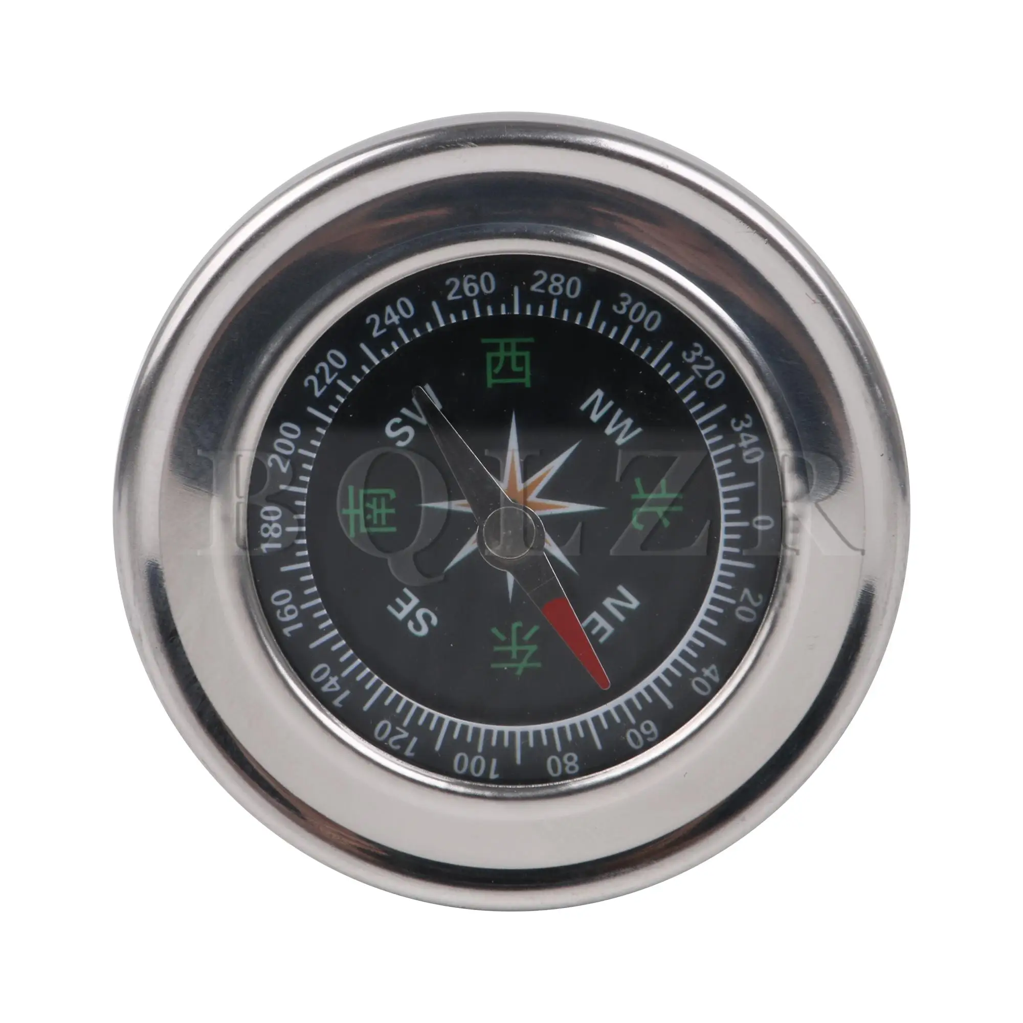

BQLZR Multifunctional Compass for Outdoor Hiking Camping Silver 2.36x0.51"