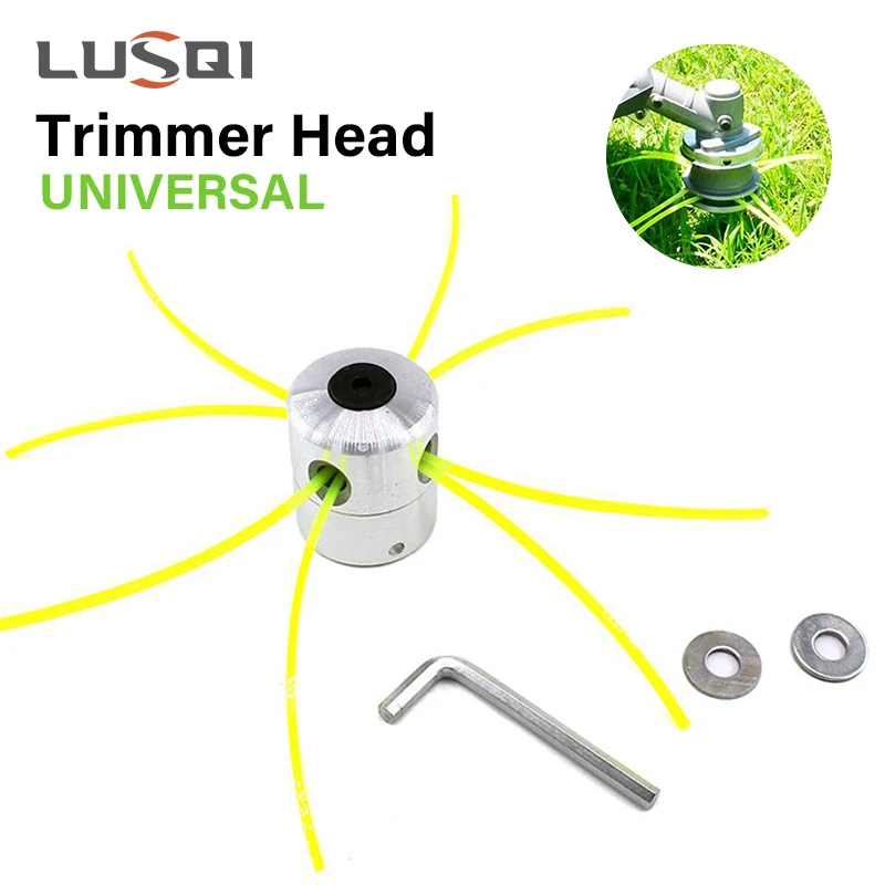 LUSQI Aluminum Grass Trimmer Head With 4 Lines Universal Lawn Mower Head For Brush Cutter Replacement Accessories