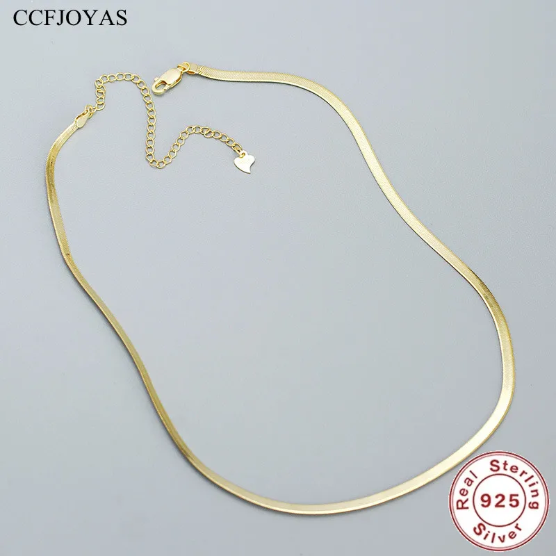 Купи CCFJOYAS 925 Sterling Silver Blade Necklace for Women European and American Snake Bone Chain Collarbone Necklace Fine Jewelry за 844 рублей в магазине AliExpress