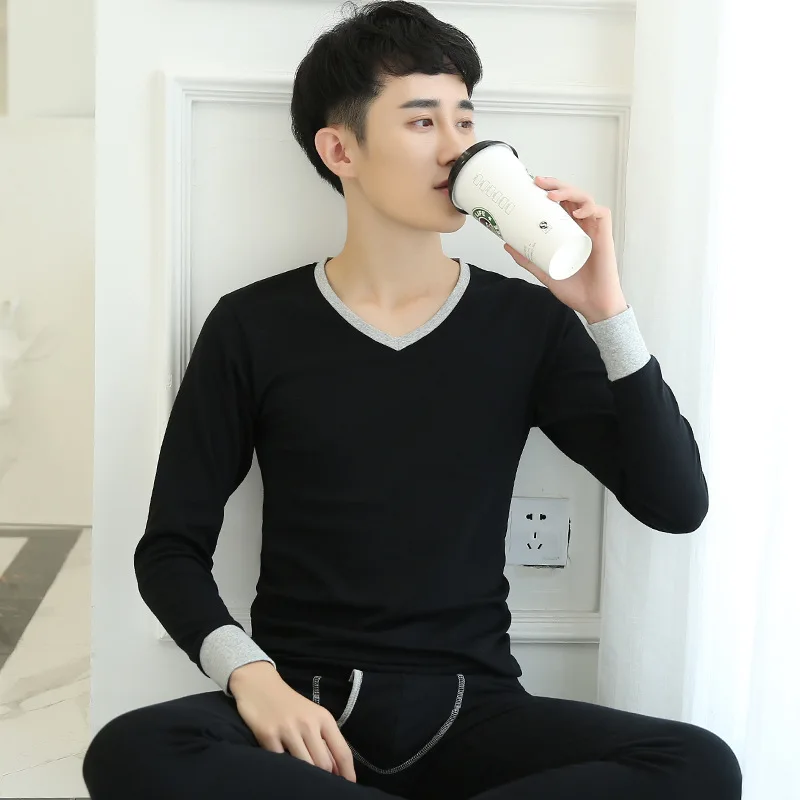 Комплект джинс Red Bean из 00% хлопка Heattech мужское термобелье с v-образным вырезом