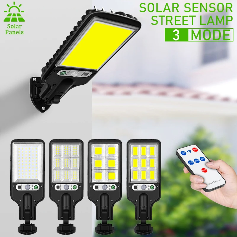 

Solar Street Lights Outdoor Wireless with 3 Lighting Modes Solar Security Wall Light Motion Sensor for Front Door Garden Yard