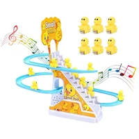 baby electric duck track slide toys electric climbing stairs toys for children led lights musical slide toys kids birthday gifts