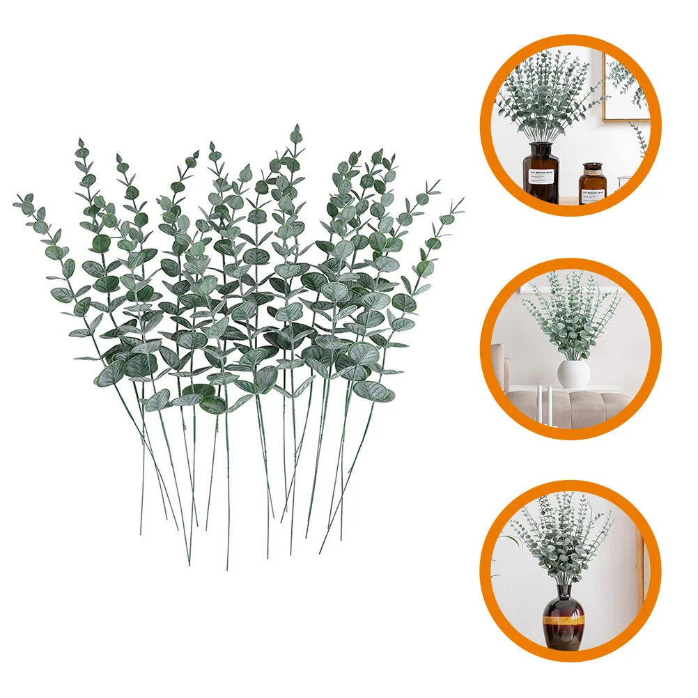 

Eucalyptus Stems Faux Picks Vase Decors Farmhouse Home Decoration Simulation Leaves Artificial Goblincore Room
