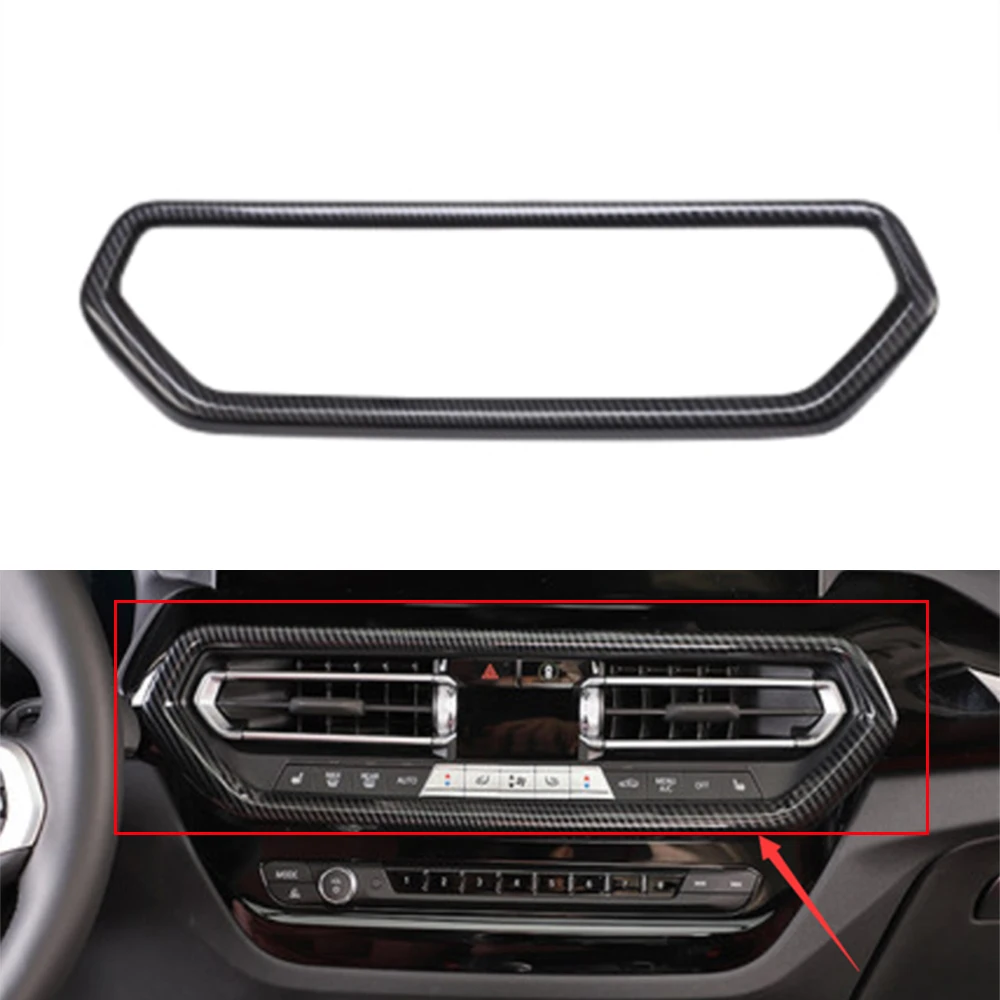 

1pc Carbon Fiber Interior Middle Air Vent Outlet Cover Trim for BMW X3 X4 2022
