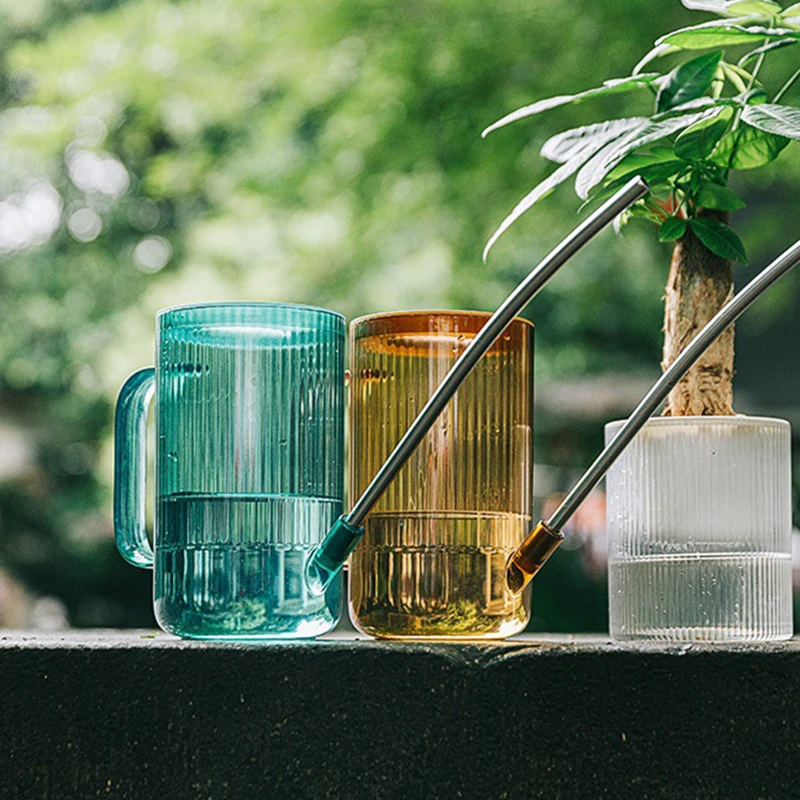 

Irrigation Supplies 1L Stainless Steel Spout Water Cans 3 Colors Retro Transparent Plant Watering Can With Scale Line