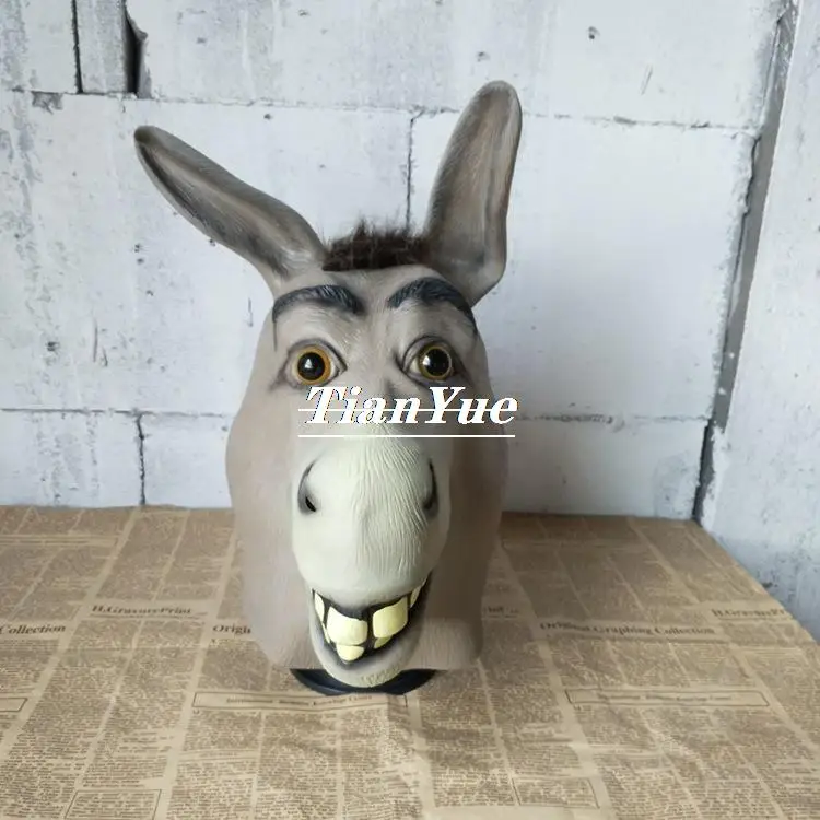 

Emulsion Donkey Cos Mask Halloween Horror Dress Up Show Props Drama performance animal headgear