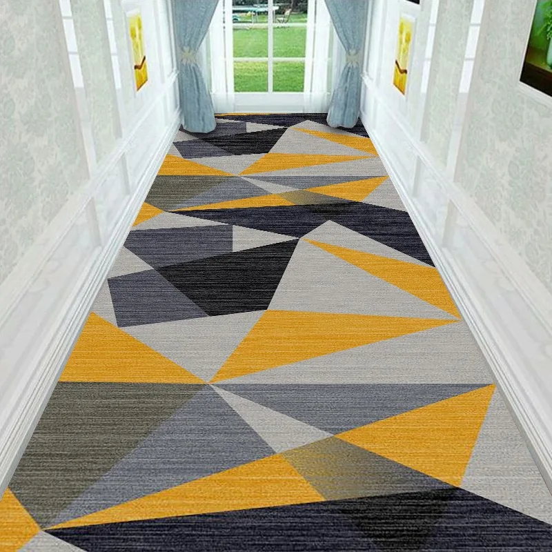 Фото Geometric Carpet for Boys Bedroom Corridor Hallway Rug Persian Living Room Area Rug Flannel Rugs for Kitchen Entrance Doormat №2