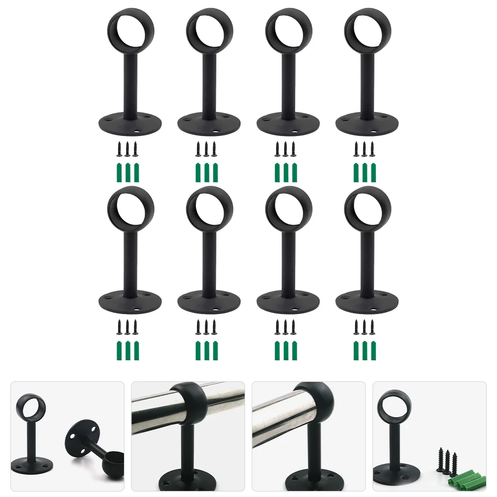 

8Pcs Ceiling Curtain Rod Bracket Heavy Duty Curtain Rod Holder Curtain Rods Hooks Hangers