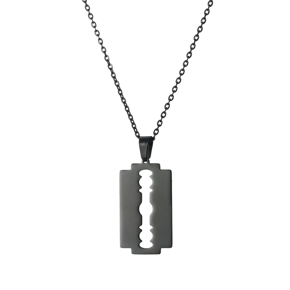 

My Shape Shaver Razor Blades Pendants Necklace for Men Boys Bros Punk Stainless steel Chain Necklaces Fashion Jewelry Male Gifts