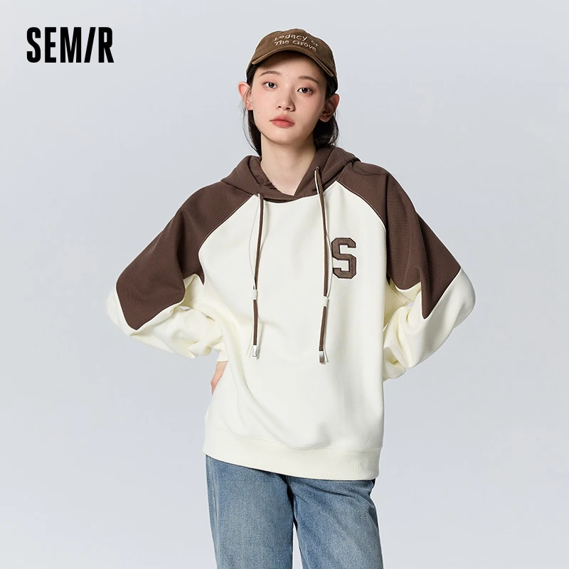 Свитшот Semir женский с рукавом реглан Свободный Топ фланелевой подкладкой Модный