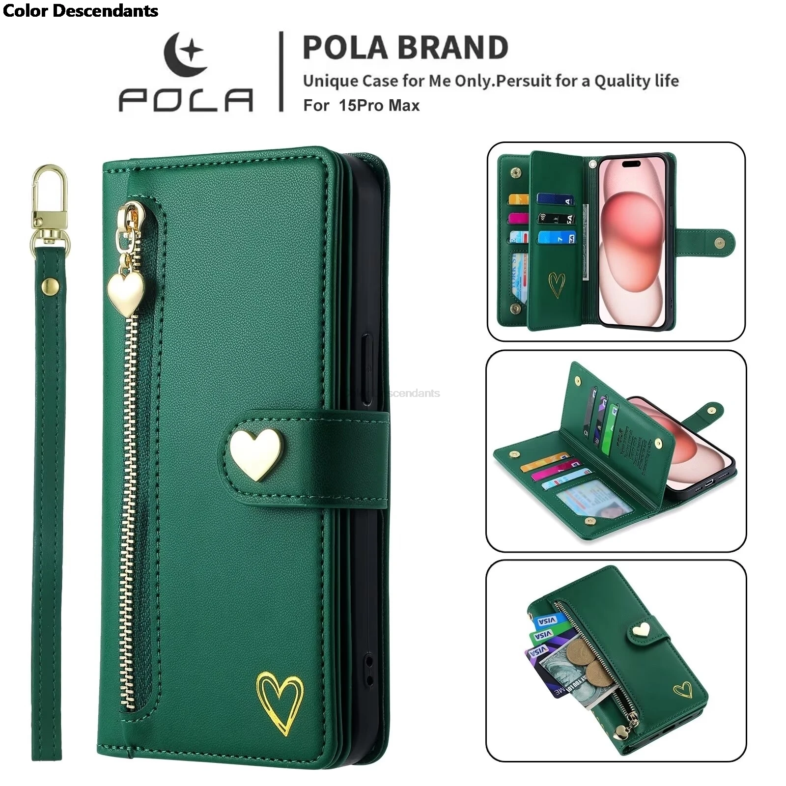 Роскошный кожаный чехол-кошелек с откидной крышкой на молнии для Samsung A05 A03 A02 S M51 M31