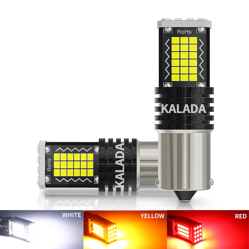 

2pcs 1156 BA15D 1157 BAY15D LED Lights For Car T20 7440 7443 Turn Signal Bulbs DRL Brake Lamp 12V Canbus Parts White Red Yellow
