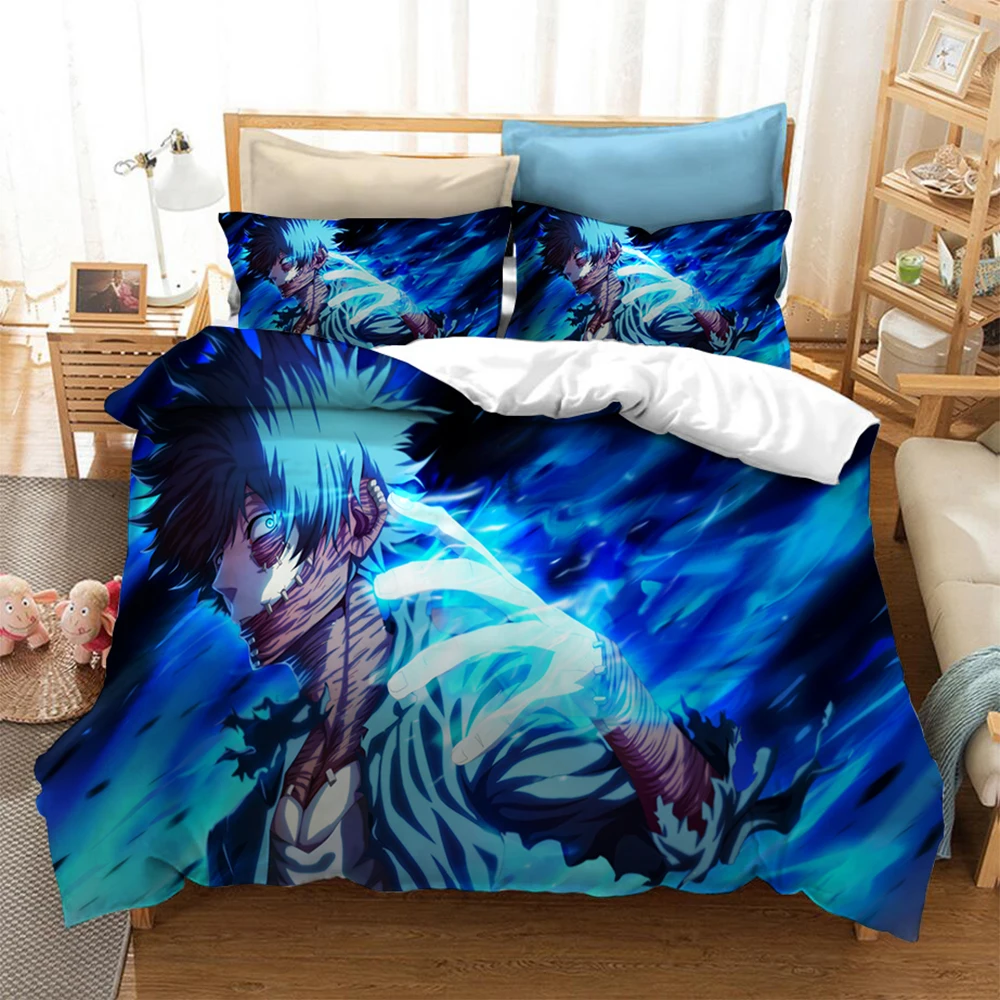 

Hot Sale Cartoon Anime My Hero Academia Bedding Set 2/3pcs 180x210 Single Twin Full Size Quilt Cover With Zipper Boys Bedclothes