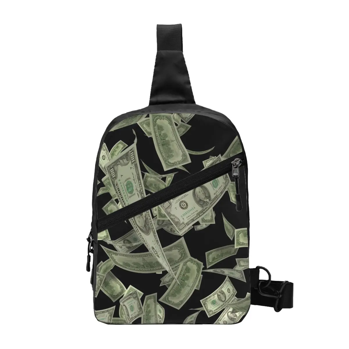 

Dollar Flying Money Chest Bag American Currency Casual Shoulder Bags Men Phone Motorcycle Trip Sling Bag