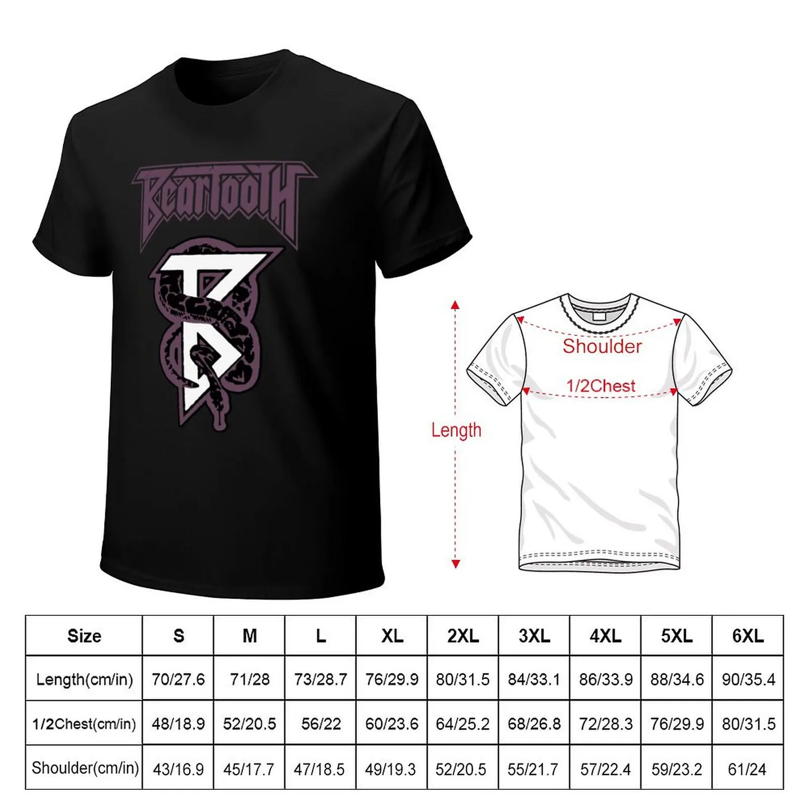 Фото beartooth-snake-logo-png- 4 ular ungu comel Футболка большого размера из базового хлопка №2