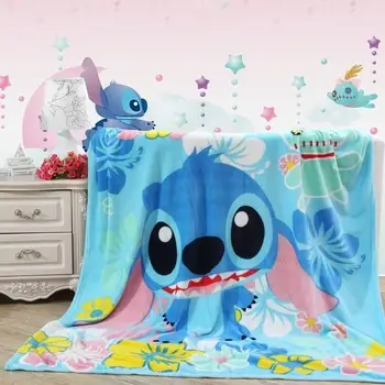 Disney Kids Home Textile Cartoon Stitch Printed Cartoon Blanket Boys Girls Gift Coral Fleece Blanket Throw on Bed Sofa Blanket