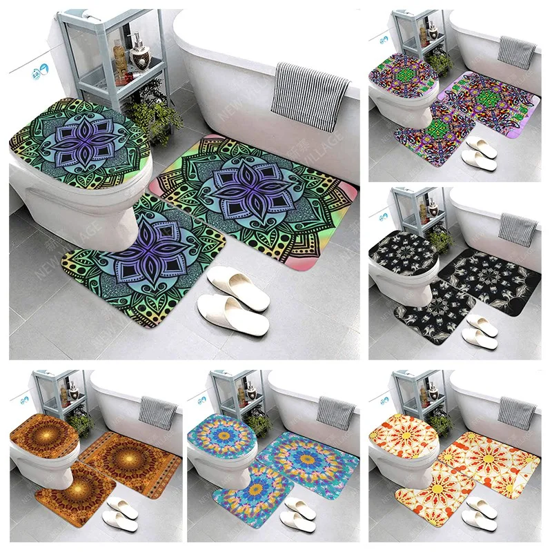 

Противоскользящие коврики для ванной мандала, впитывающий декоративный коврик для ног, коврик для входа в ванну, коврик для туалета, марокканский винтажный Персия в стиле бохо