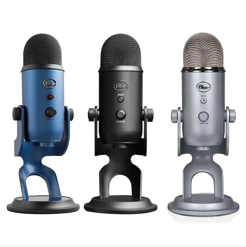 

Профессиональный USB-микрофон Logitech Blue Yeti с несколькими узорами для записи и потоковой передачи синего, серебристого, черного цветов на выбор