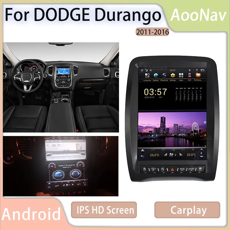 

Android Touch Screen 2Din Car Radio For Dodge Durango 2011-2016 Tesla Style Multimedia Player GPS Navigation With Carplay