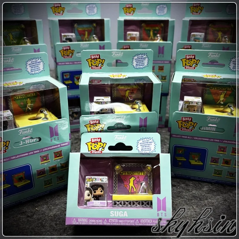 Фото Оригинальная фигурка Funko Pop BTS Мин Ёнги, Пак Чимин, Ким Тэхён, мини-фигурка для декора комнаты, подарок для мальчика. №2