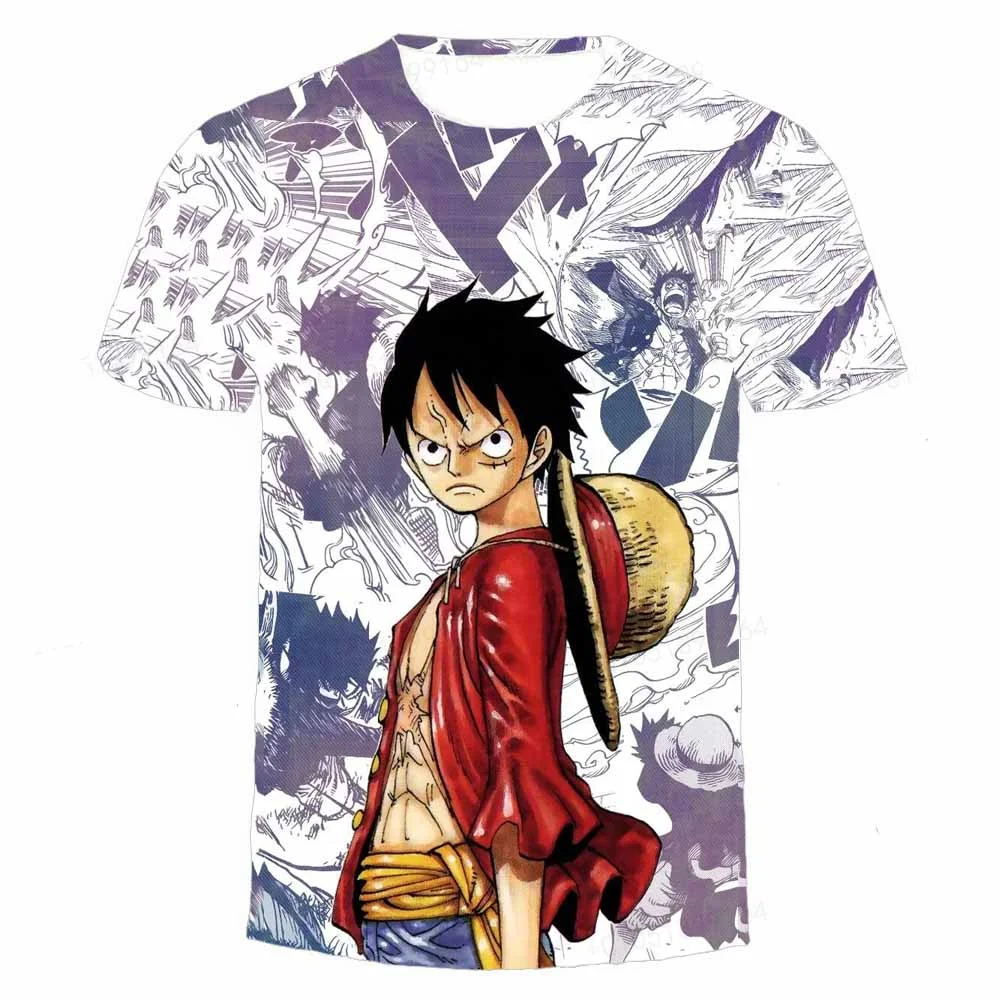 

Новинка лета 2023, футболка Luffy 3D, повседневная мужская детская модная футболка с коротким рукавом и принтом для мальчиков, популярный топ с коротким рукавом