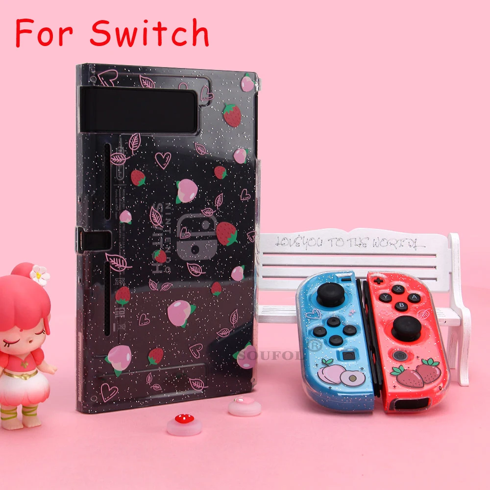 

Clear Glitter TPU Soft Case Protective Cover Bling Shell for Nintendo Switch NS Joycon Controller Transparent Silicon Protection