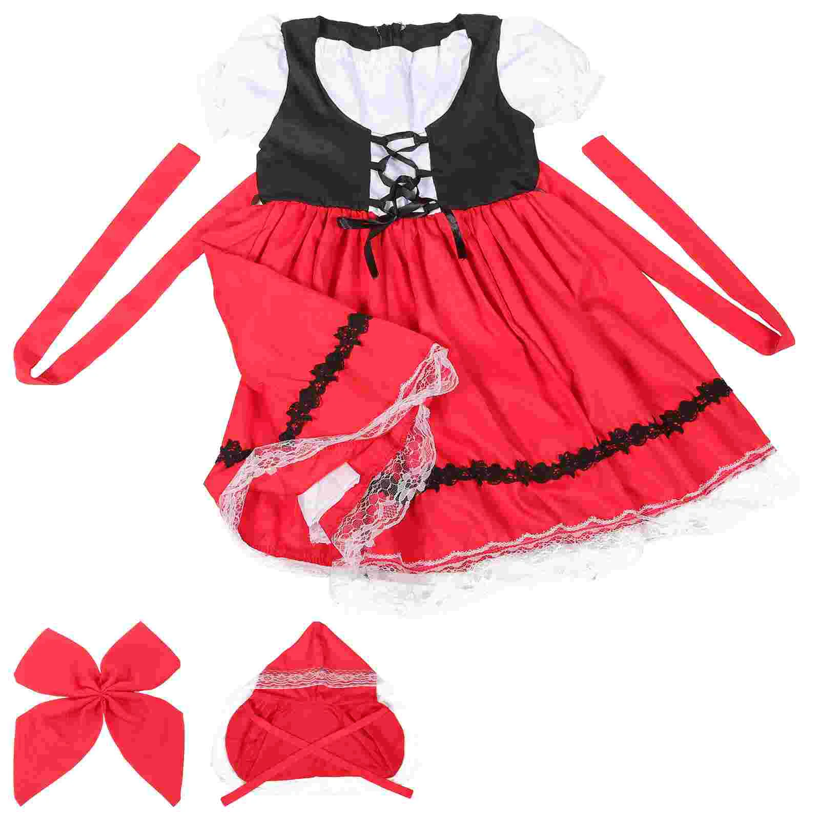 

1 Set of Girls Red Riding Cap Girls Girls Red Girls Dressess for Girls Halloween Girls Red Girls Dressess Set