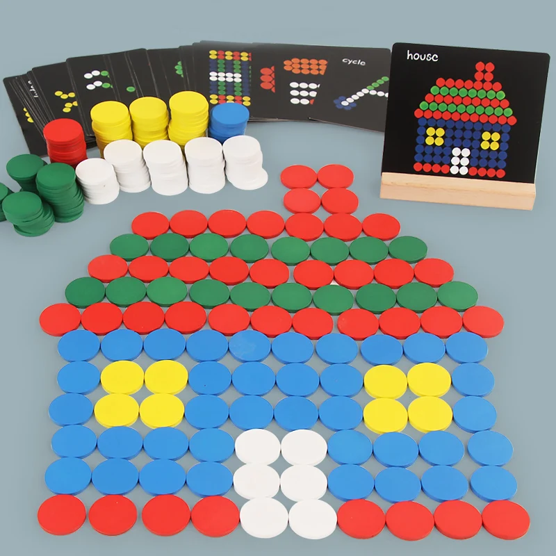 260 шт. круглая креативная головоломка Монтессори красочные деревянные игрушки