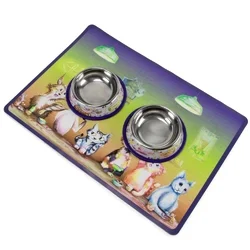 

The Regulars Cat Bowls and Mat