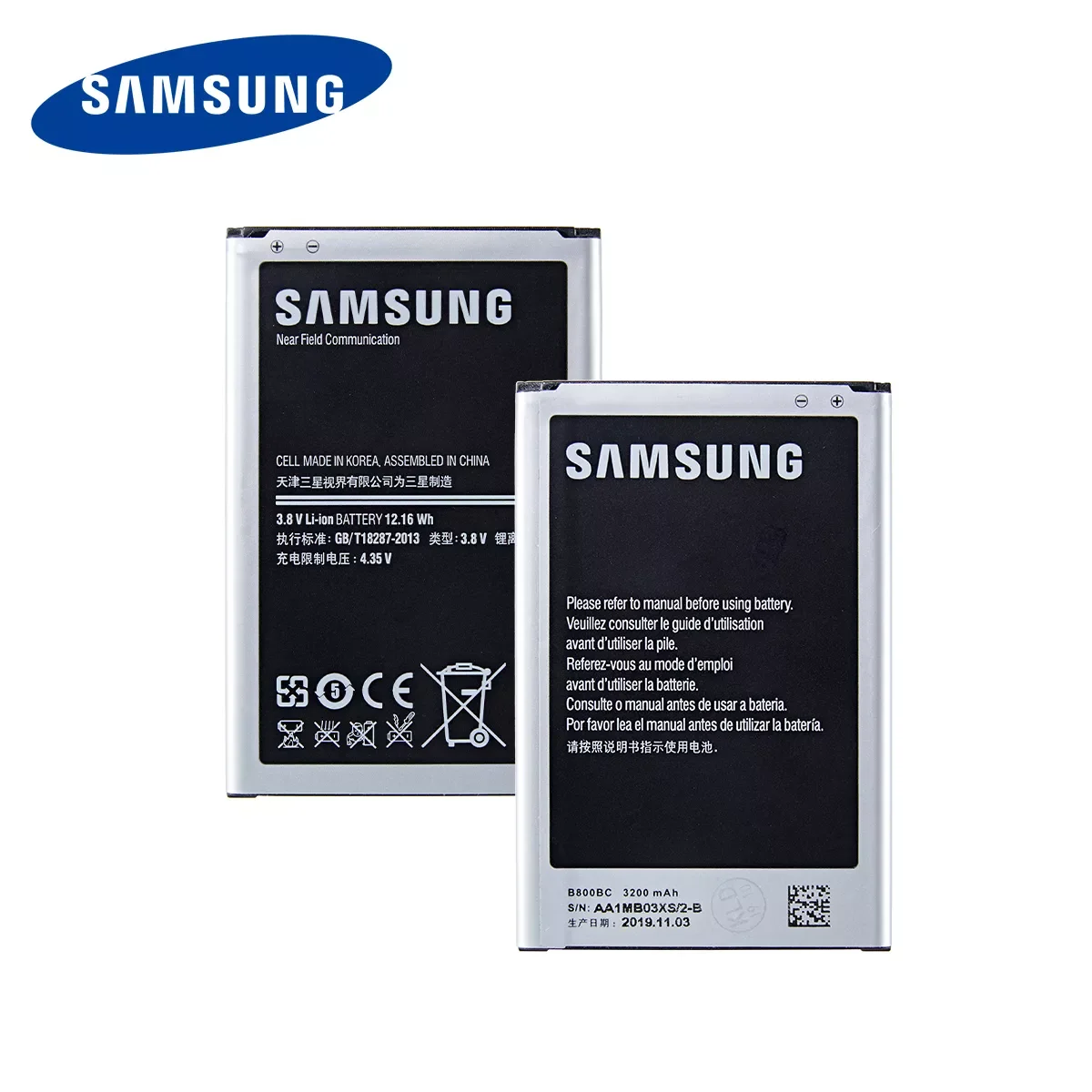 

Orginal B800BC B800BU B800BE Battery 3200mAh For Samsung Galaxy Note 3 N900 N9002 N9005 N9006 N9008 N9009 with WO