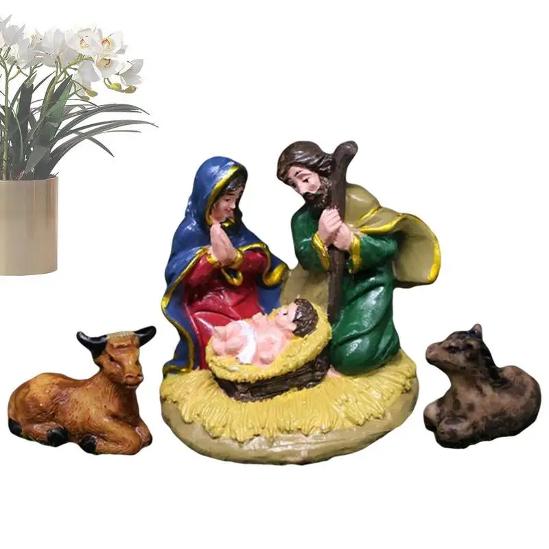 

Jesus Nativity Scene Jesus Born Figurine Sculpture Resin Christmas Figures Decorative Table Centerpiece For Entrance Cafe Living