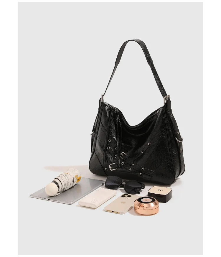 Сумки через плечо в стиле панк для женщин 2024 винтажная модная тенденция большие