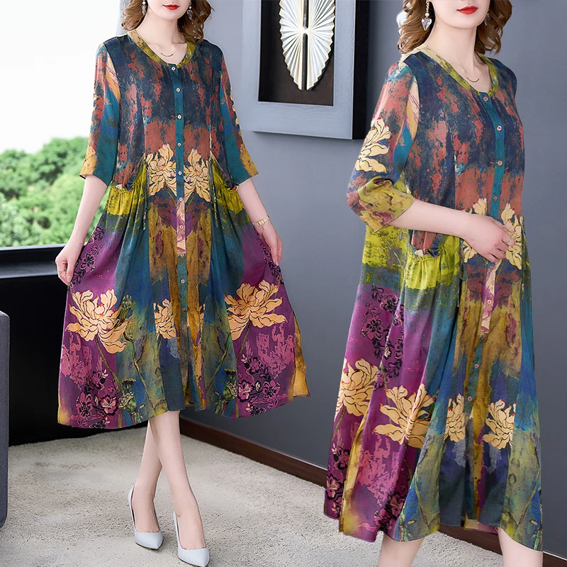 Специальное предложение 2022 Новинка на пуговицах с V-образным вырезом шелковая