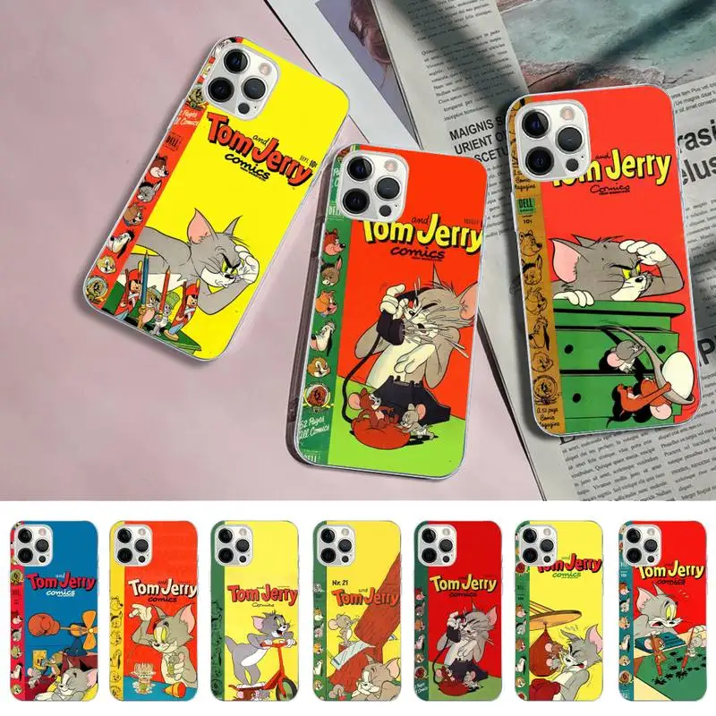 

Cartoon Cat-T-Tom-And Cute-J-Jerry Phone Case for iPhone 11 12 13 Mini Pro Max 8 7 6 6S Plus X 5 SE 2020 XR XS Case shell