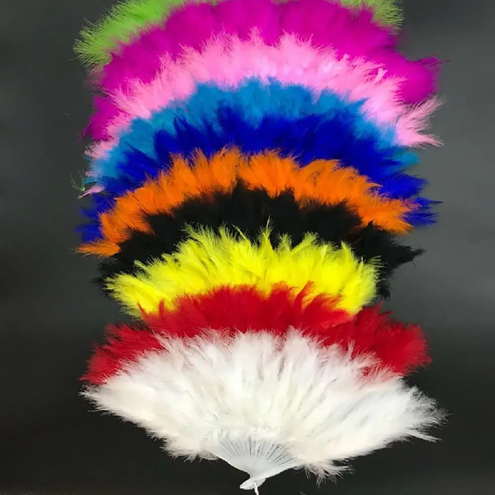 

Long Feather Hand Fan Sweet Fairy Girl Court Dance Fan Dark Gothic Folding Fan Wedding Party Palace Decorations Folding Fan