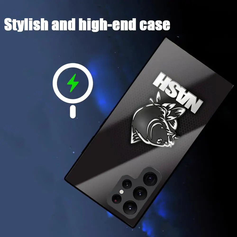 Фото Модный чехол для телефона N-nashES Fishing Brand для Samsung S26 S25 S24 S23 S22 S21 S20 Plus Ultra Fold A, стеклянный магнитный чехол №3