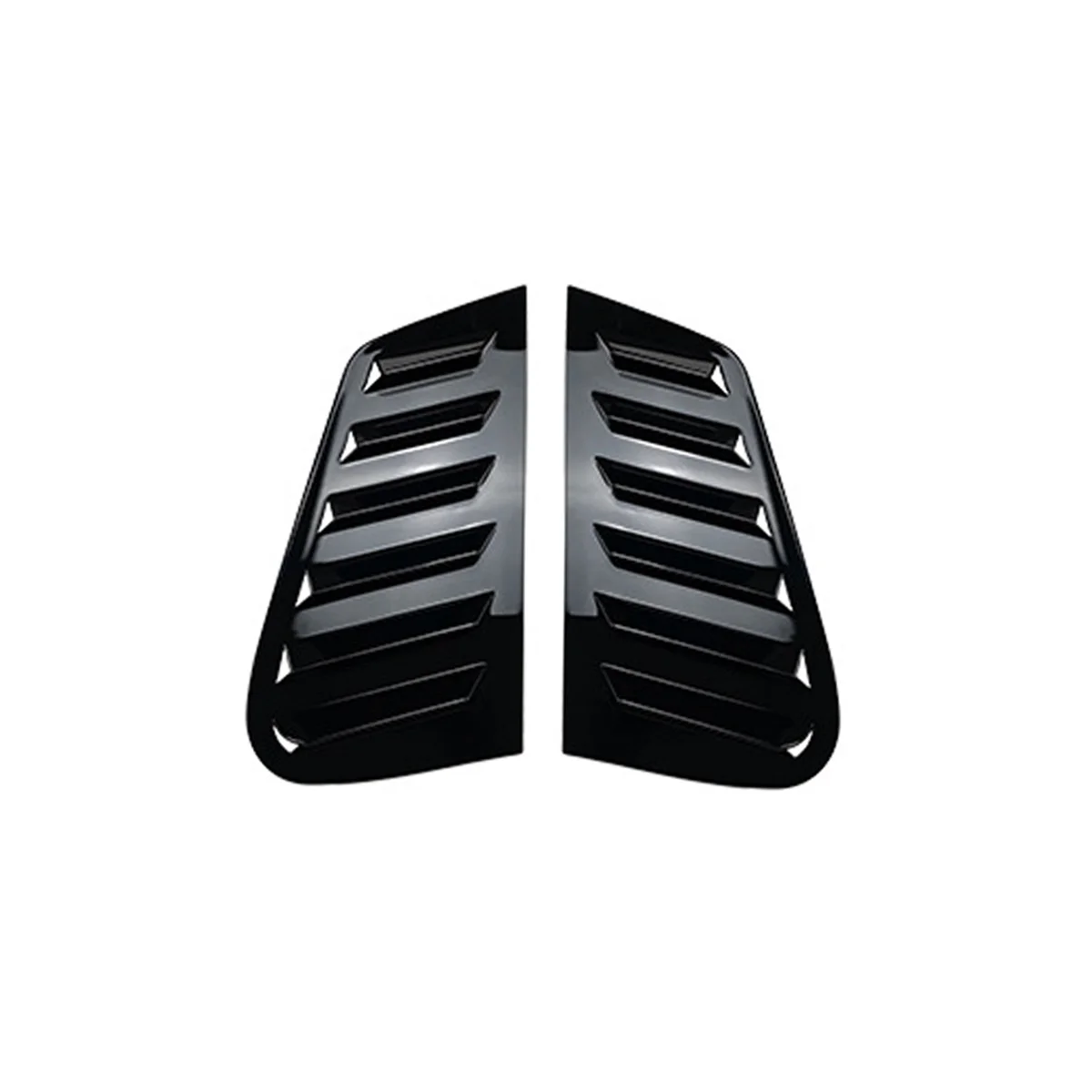 

Car Rear Window Louver Shutter Side Vent Cover Trim for 9N 2001-2009 Bright Black