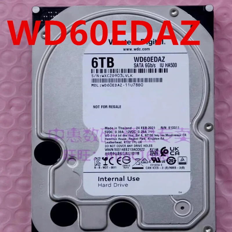 

Original Almost New Hard Disk For WD 6TB SATA 3.5" 5400RPM 128MB Hard Drive WD60EDAZ WD6002FZWX